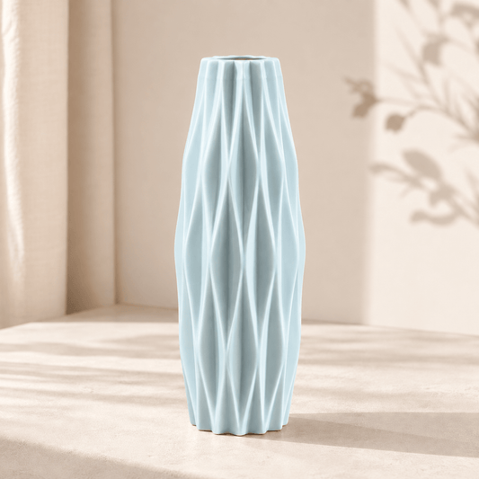 Facet - Diamond Pattern Faux Ceramic Vase - Image