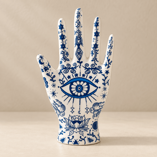 Amara - Hamsa Ceramic Jewelry Holder - Image