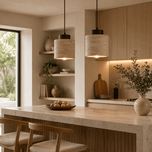 Zen Stone - Travertine Pendant Light - Image