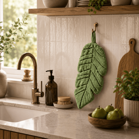 Sage Leaf - Leaf-Shaped Hanging Hand Towel - Image