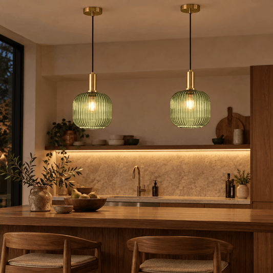 Vetra – Ribbed Glass Pendant Light - Image