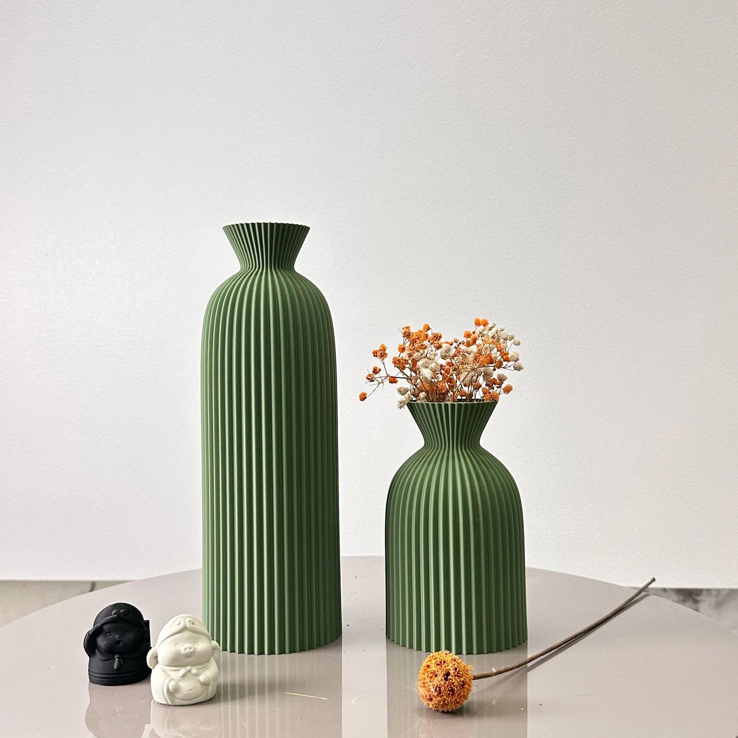 2-Piece Set of Wavy Pattern Art Dry Vase, Dried Flower Vase, Suitable for Home Desktop Decoration Vase, Foyer Decoration Vase, Dried Flower Vase, Office Decoration Vase Ornament, Best Holiday Gift