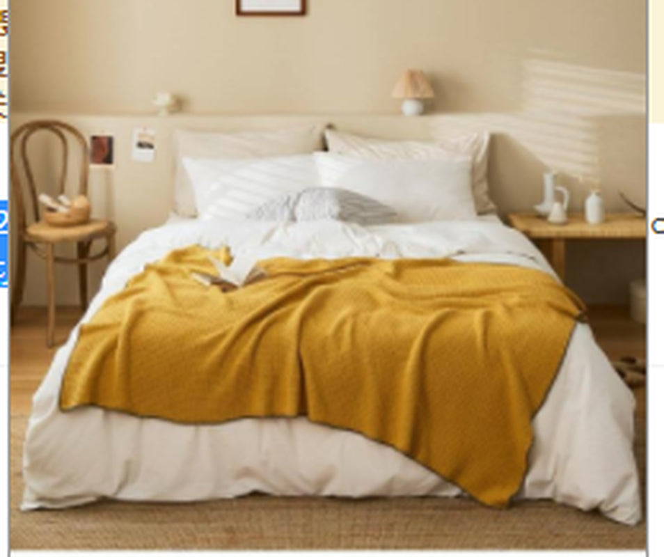 Noxesman Cotton Waffle Office Nap Knitted Blanket