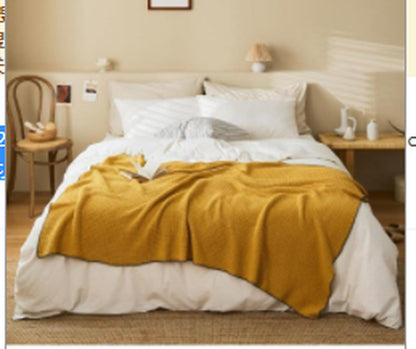 Noxesman Cotton Waffle Office Nap Knitted Blanket