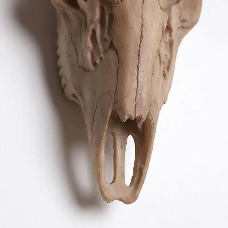 3D Nordic Resin Faux Deer Head Wall Mount - Rustic Antler Trophy Sculpture for Bedroom, Living Room, & Office Decor