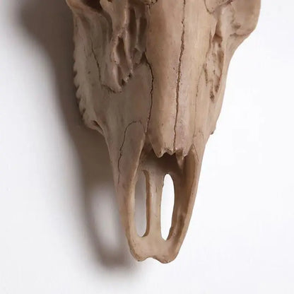 3D Nordic Resin Faux Deer Head Wall Mount - Rustic Antler Trophy Sculpture for Bedroom, Living Room, & Office Decor