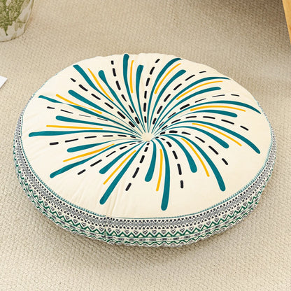 Bohemian Round Floor Cushion - Thickened Mandala Meditation Pillow, Soft Plush Tatami Seat Pad
