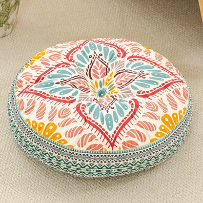 Bohemian Round Floor Cushion - Thickened Mandala Meditation Pillow, Soft Plush Tatami Seat Pad