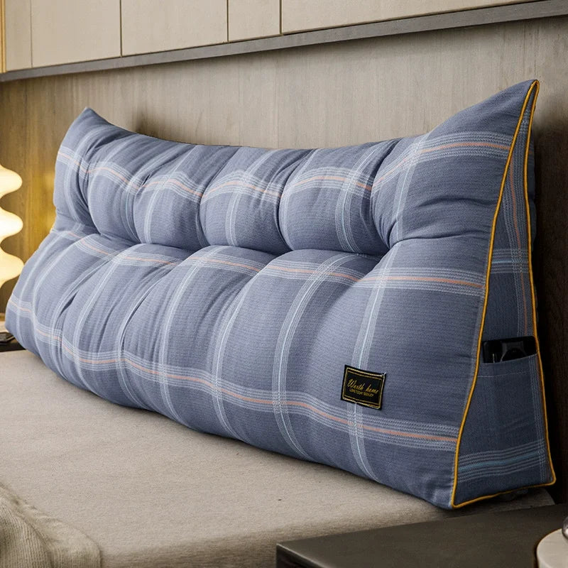 Korean Headboard Cushion Triangular Pillow with Filler Removable Soft Cute Pillow Ideal for Bedroom Reading and Relaxing 쇼파쿠션