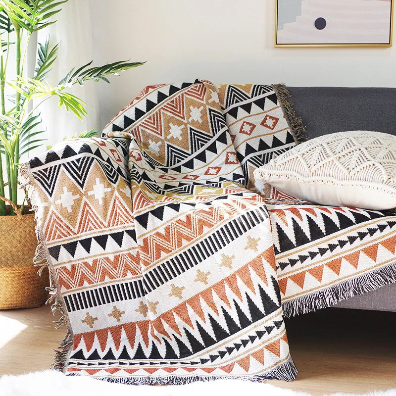 Bohemian Plaid Cotton Blanket for Sofa Bed Decoration Blankets Camping Picnic Blanket Sofa Cover Throw Blanket Bedspread Decor