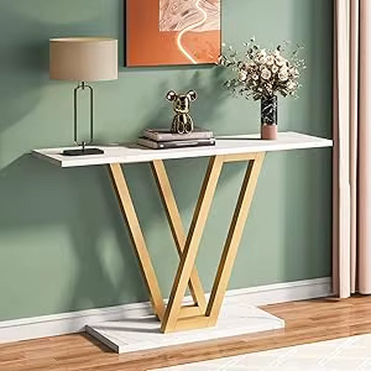 Console Table, Industrial Hallway Table for Entryway, 43 Inch Entryway Tables Narrow Sofa Table for Living Room, Rustic Brown