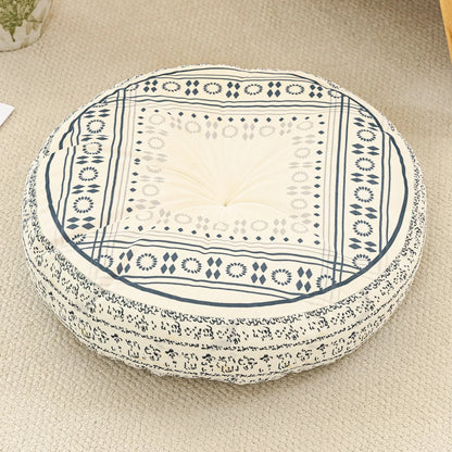 Bohemian Round Floor Cushion - Thickened Mandala Meditation Pillow, Soft Plush Tatami Seat Pad