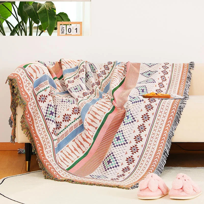 Bohemian Plaid Cotton Blanket for Sofa Bed Decoration Blankets Camping Picnic Blanket Sofa Cover Throw Blanket Bedspread Decor