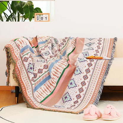 Bohemian Plaid Cotton Blanket for Sofa Bed Decoration Blankets Camping Picnic Blanket Sofa Cover Throw Blanket Bedspread Decor