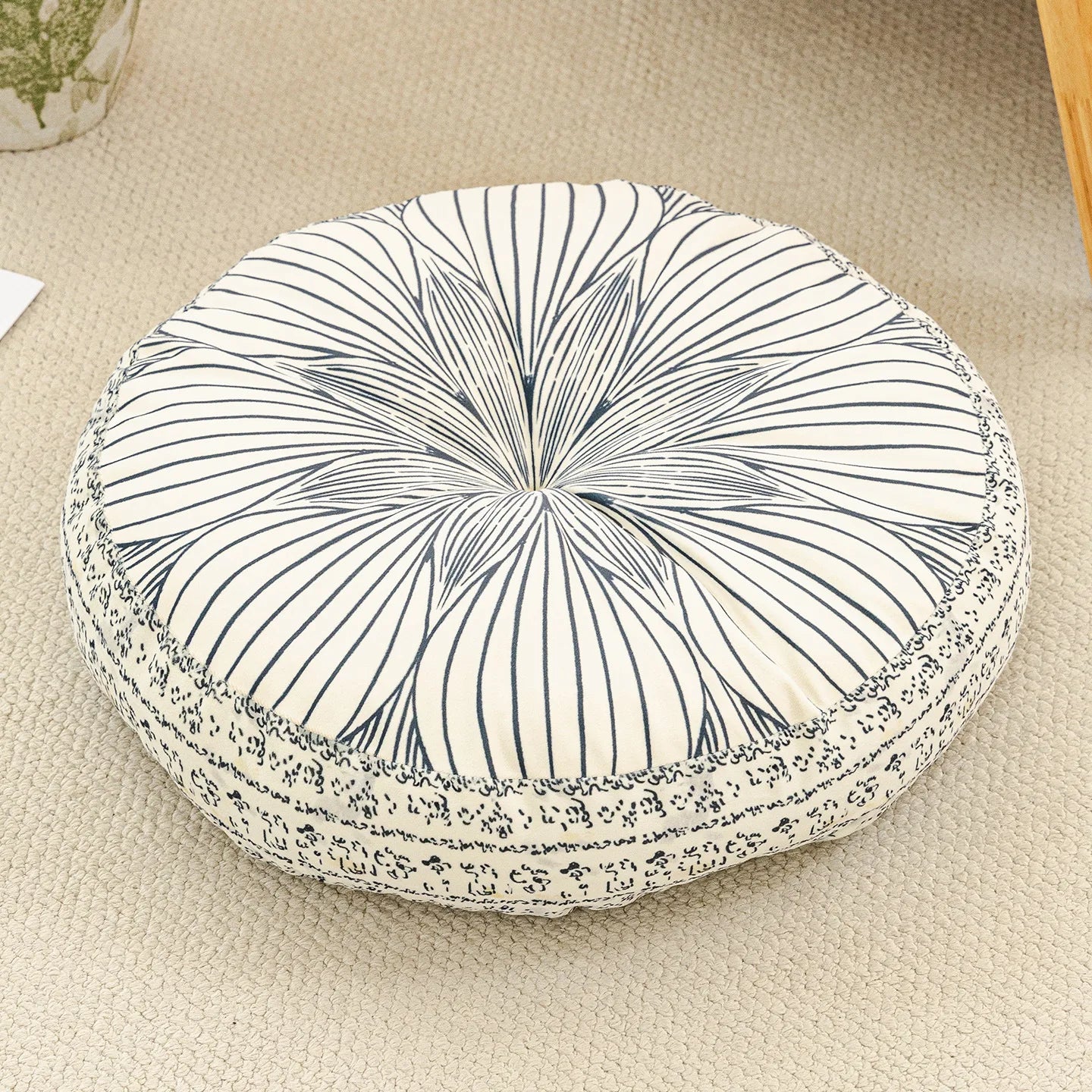 Bohemian Round Floor Cushion - Thickened Mandala Meditation Pillow, Soft Plush Tatami Seat Pad