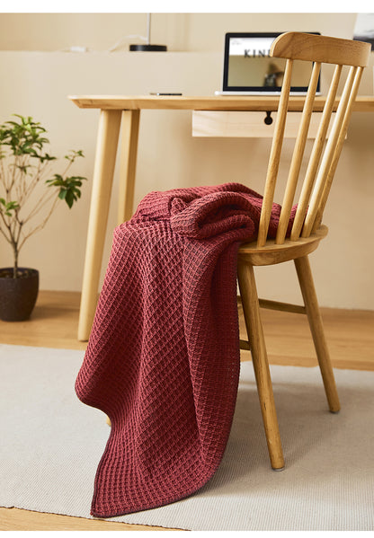 Noxesman 100% Cotton Waffle Knit Blanket - Lightweight, Breathable Nordic Style Throw