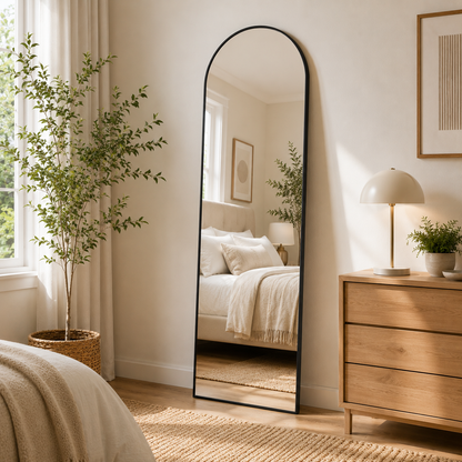 64"x21" Full Length Mirror - Floor Mirror with Stand, Shatterproof Nano Glass, Aluminum Alloy Frame, Wall-Mounted or Leaning Dressing Mirror