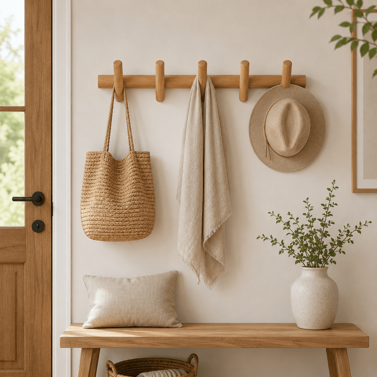 Birch - Solid Oak Wall Coat Rack - Urban Alcove