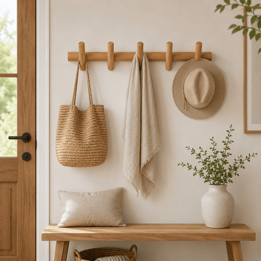 Birch - Solid Oak Wall Coat Rack - Image