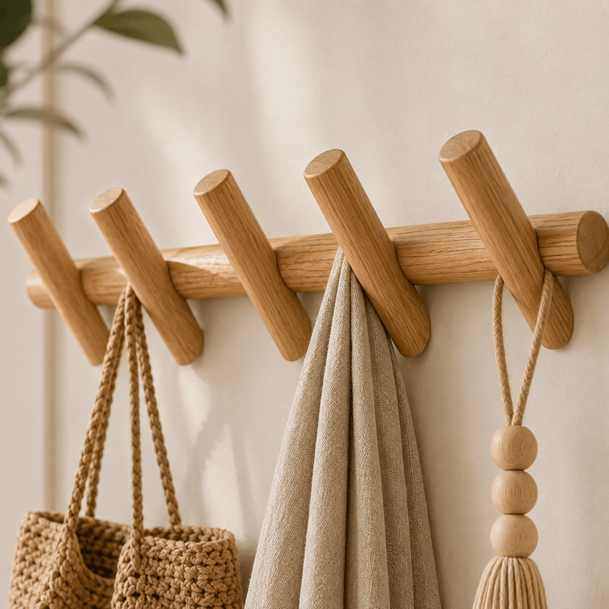 Birch - Solid Oak Wall Coat Rack - Urban Alcove