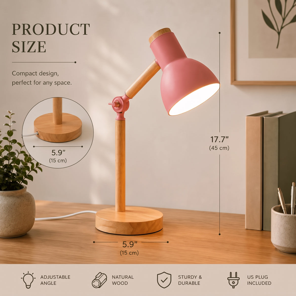 Oslo - Nordic Wood Adjustable Desk Lamp - Urban Alcove