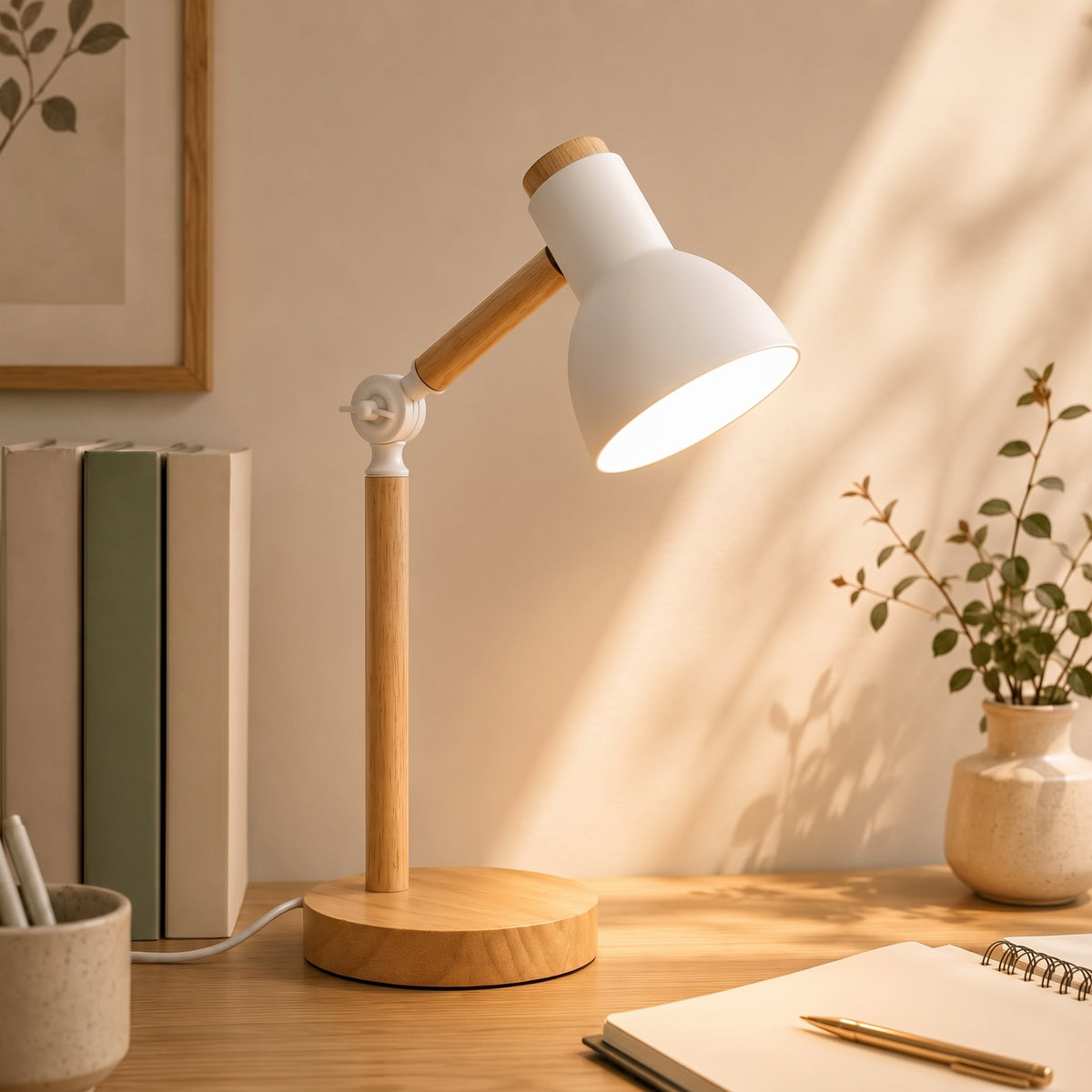 Oslo - Nordic Wood Adjustable Desk Lamp - Urban Alcove