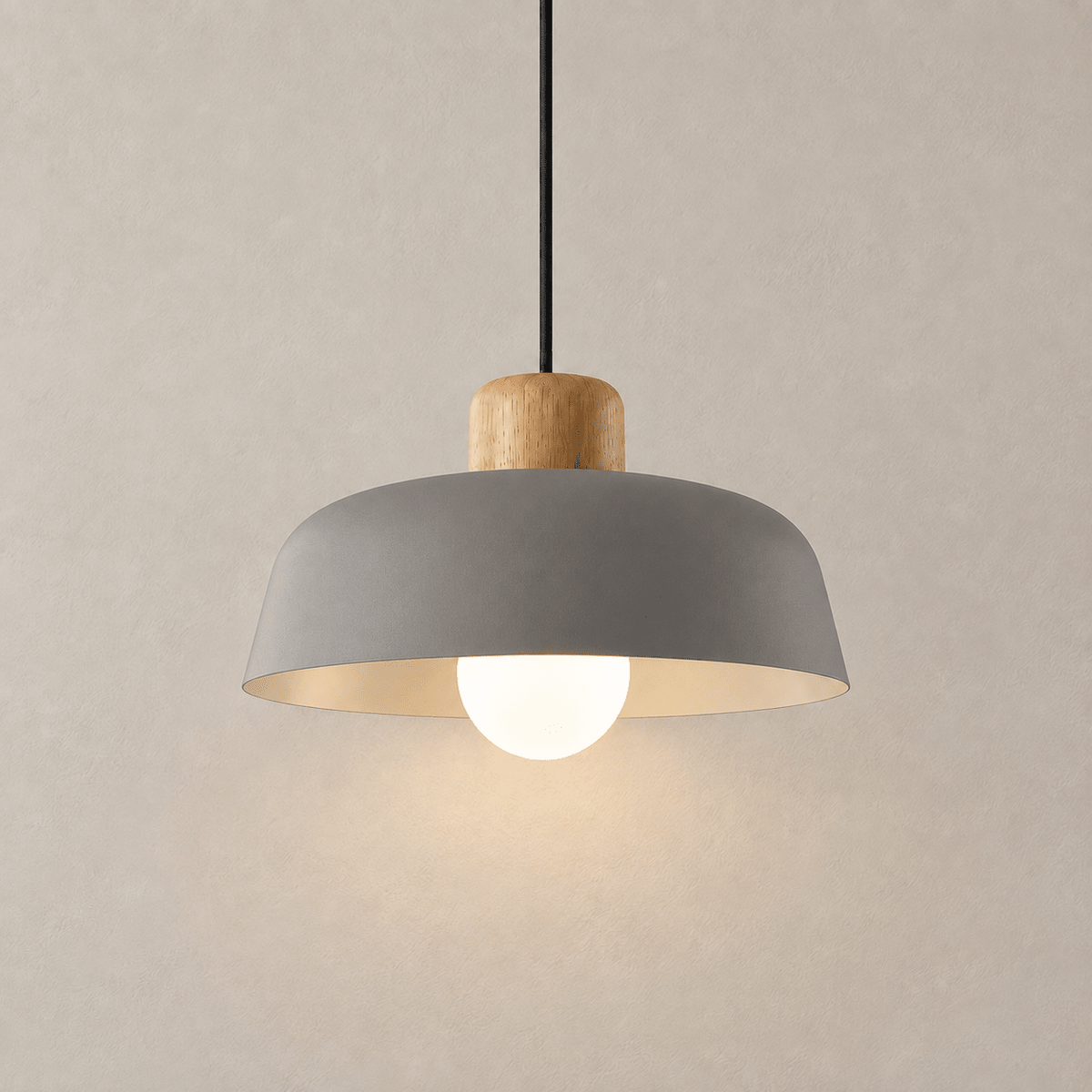 Fjord - Nordic Pendant Light — Grey / No Bulbs in a clean warm-neutral product setting