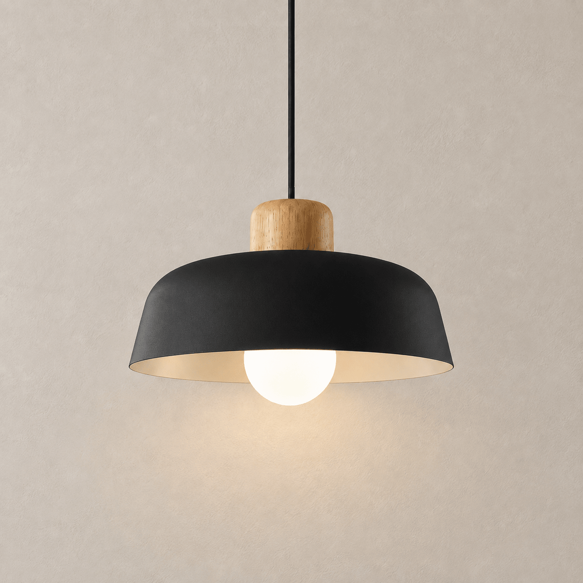 Fjord - Nordic Pendant Light — Black / No Bulbs in a clean warm-neutral product setting