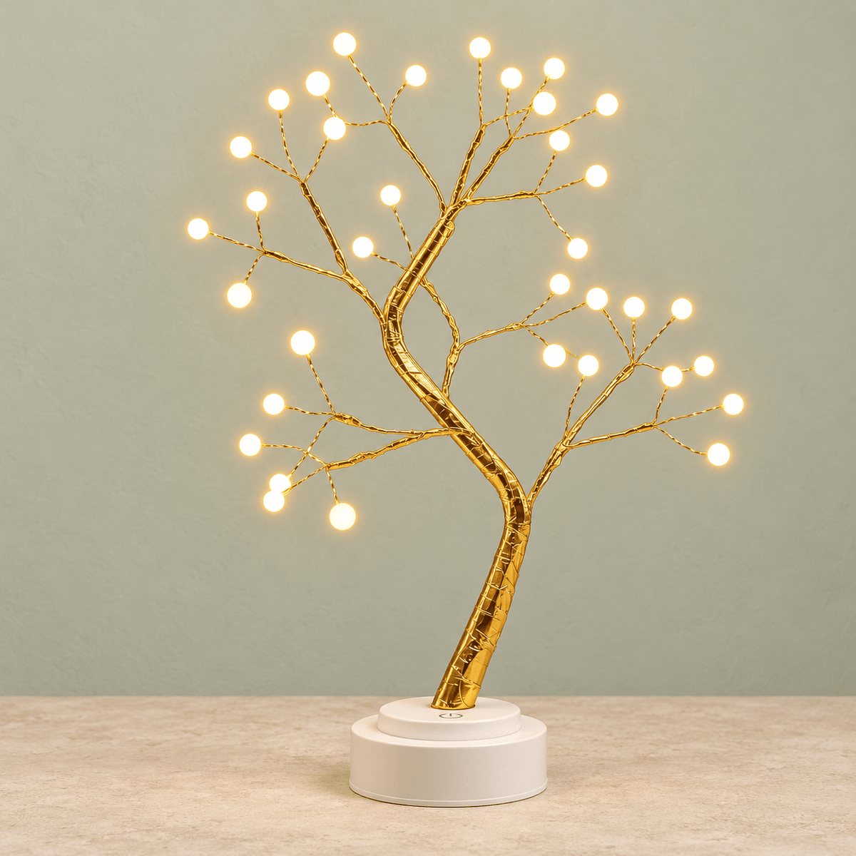 Sakura - Bonsai LED Table Lamp — Ball / Usb Plug in a clean warm-neutral product setting