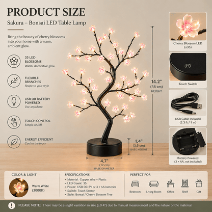 Sakura - Bonsai LED Table Lamp - Urban Alcove