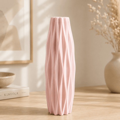 Facet - Diamond Pattern Faux Ceramic Vase - Urban Alcove