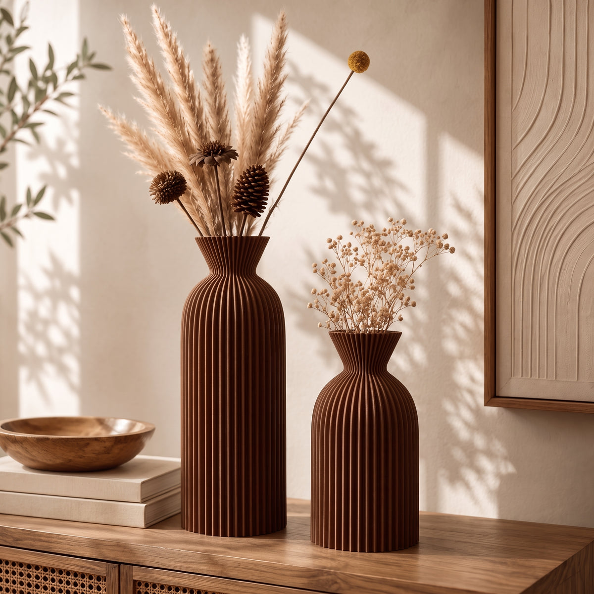 Ripple - Set of 2 Wavy Cylinder Vases - Urban Alcove
