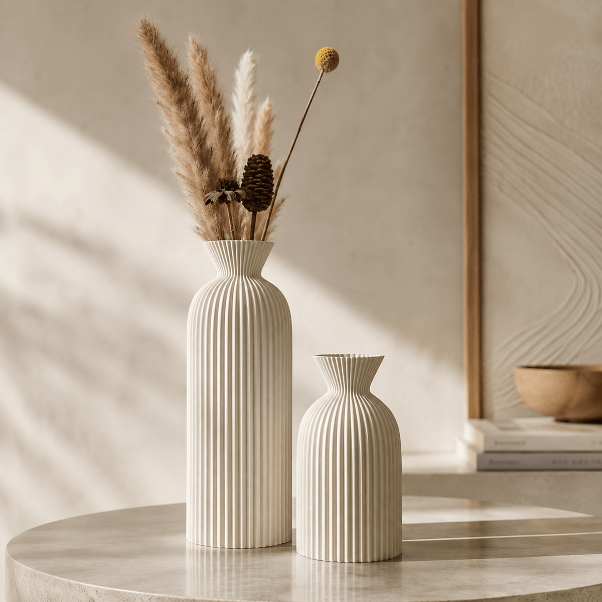 Ripple - Set of 2 Wavy Cylinder Vases - Urban Alcove