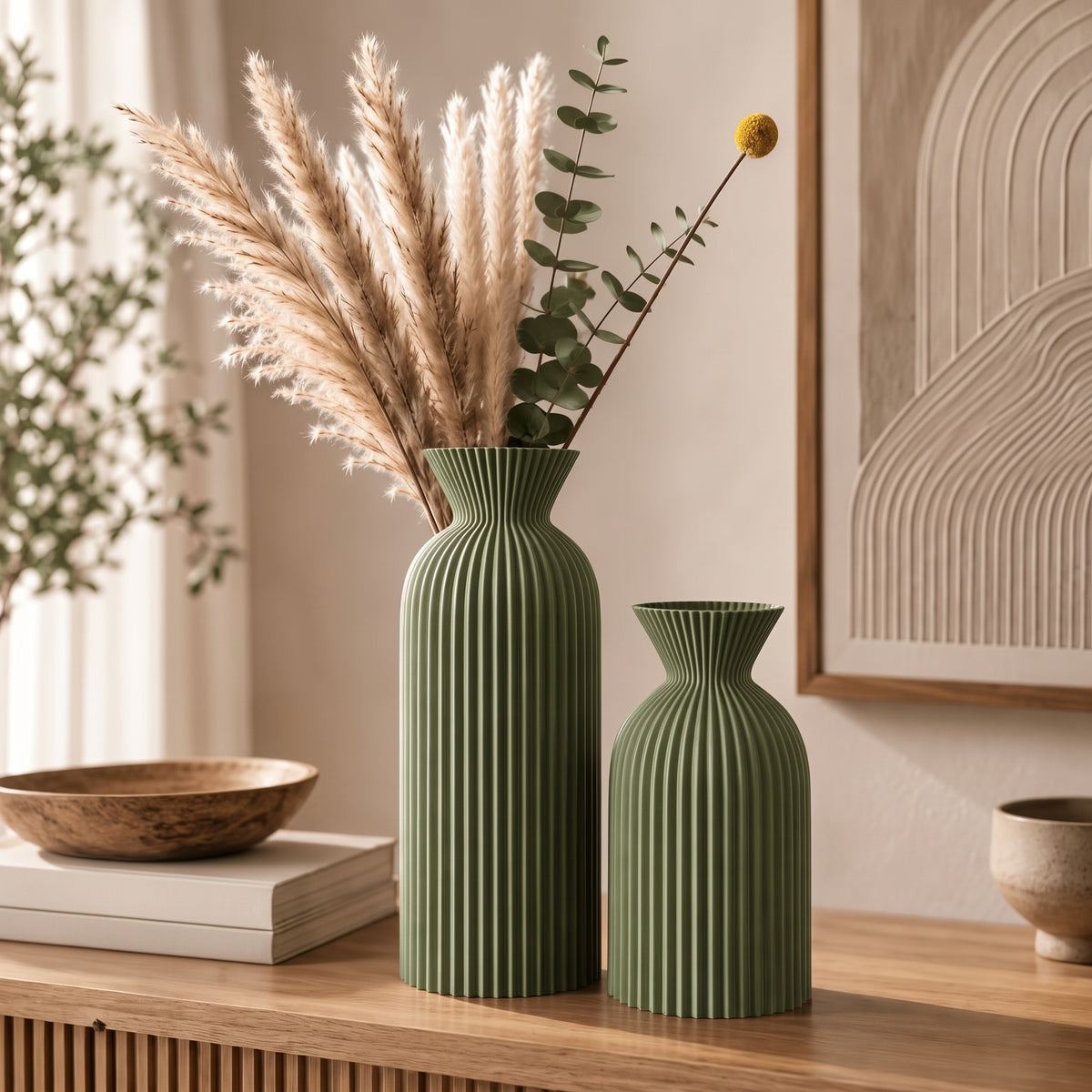 Ripple - Set of 2 Wavy Cylinder Vases - Urban Alcove