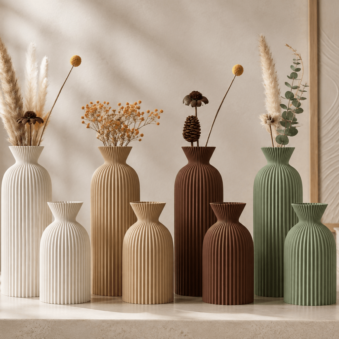 Ripple - Set of 2 Wavy Cylinder Vases - Urban Alcove