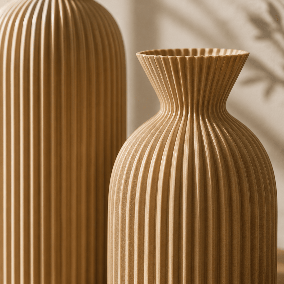 Ripple - Set of 2 Wavy Cylinder Vases - Urban Alcove