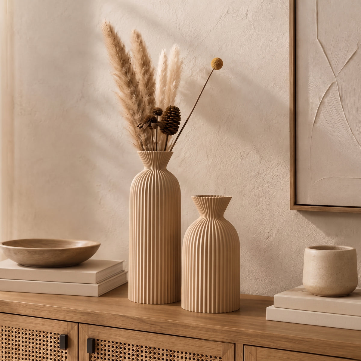 Ripple - Set of 2 Wavy Cylinder Vases - Urban Alcove