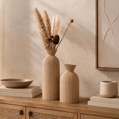 Ripple - Set of 2 Wavy Cylinder Vases - Urban Alcove
