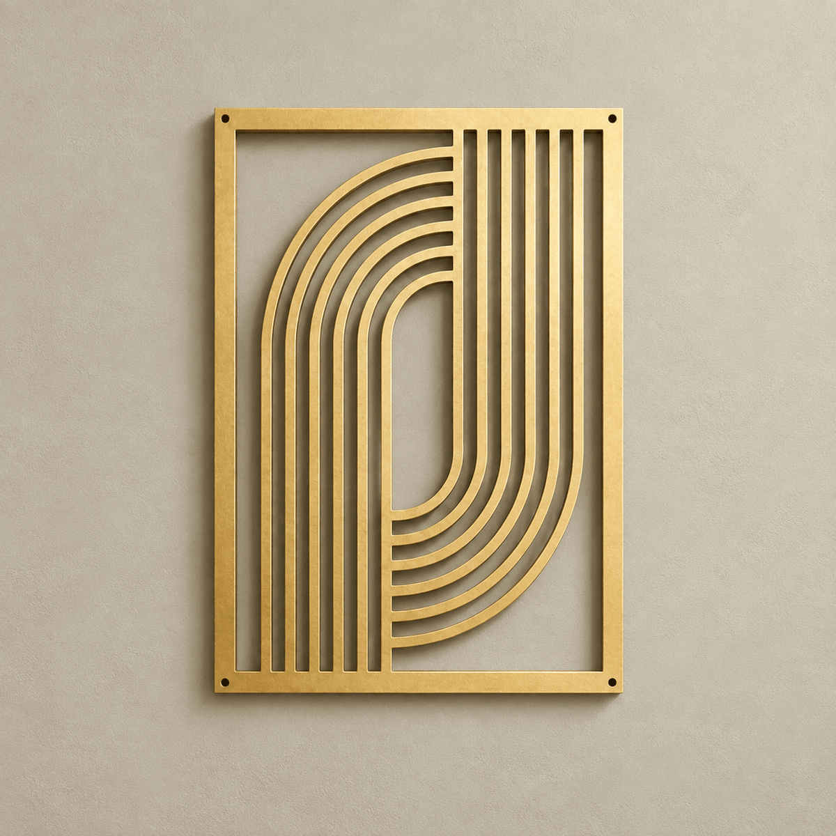 Atlas - Geometric Metal Wall Art — Gold - Single in a clean warm-neutral product setting