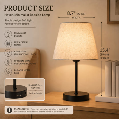 Haven - Minimalist Bedside Lamp - Urban Alcove
