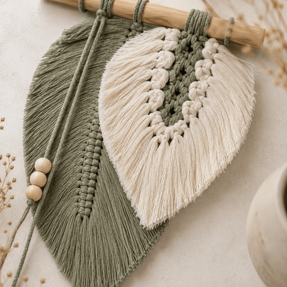 Willow Leaf - Macramé Leaf Wall Hanging - Urban Alcove