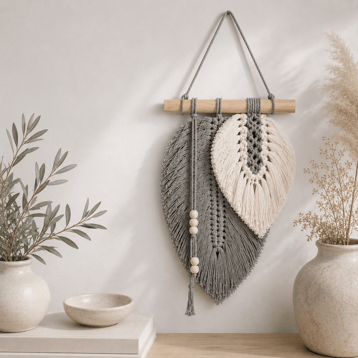 Willow Leaf - Macramé Leaf Wall Hanging - Urban Alcove