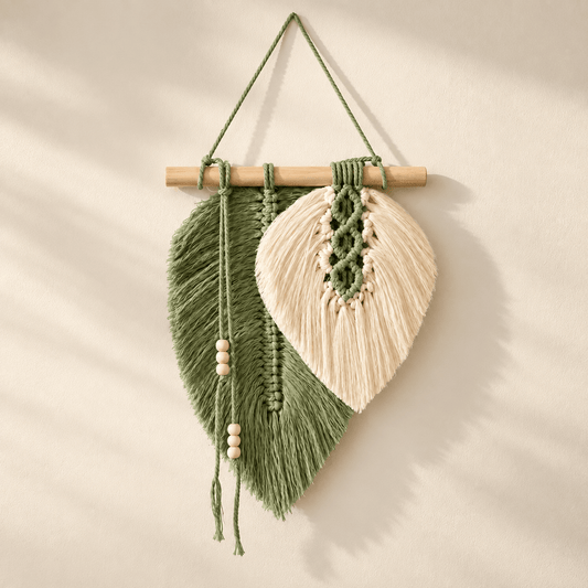 Willow Leaf - Macramé Leaf Wall Hanging - Image