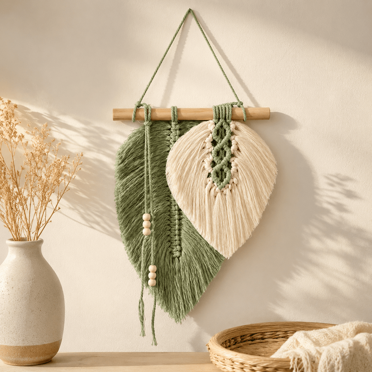 Willow Leaf - Macramé Leaf Wall Hanging - Urban Alcove