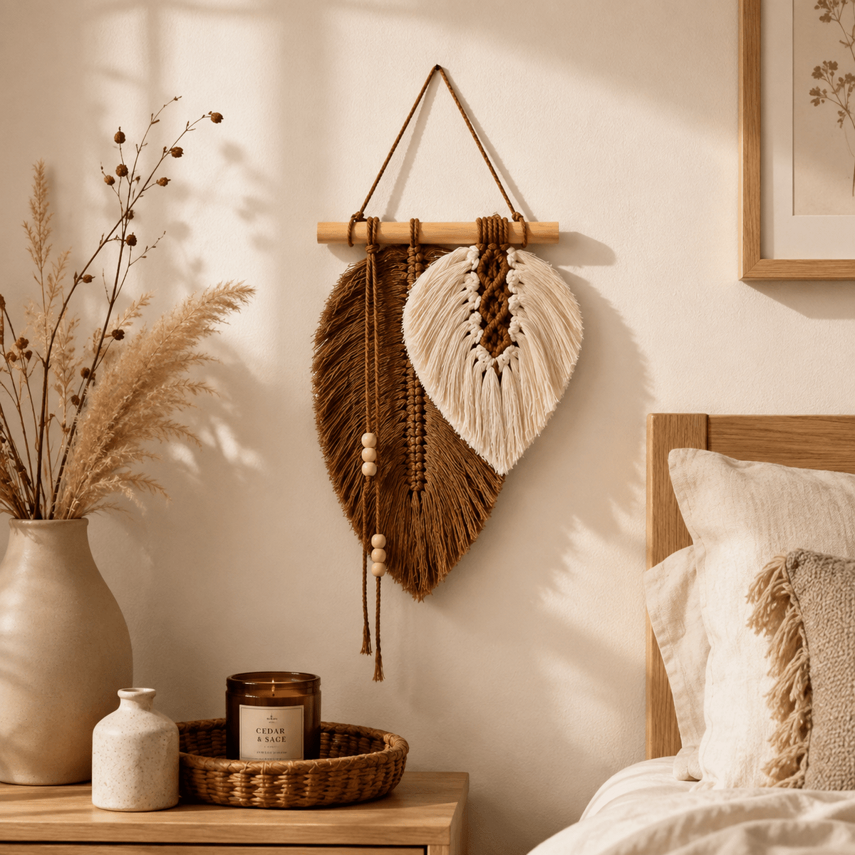 Willow Leaf - Macramé Leaf Wall Hanging - Urban Alcove