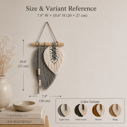 Willow Leaf - Macramé Leaf Wall Hanging - Urban Alcove