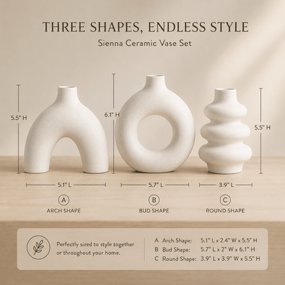 Sienna - Ceramic Vase Set - Urban Alcove