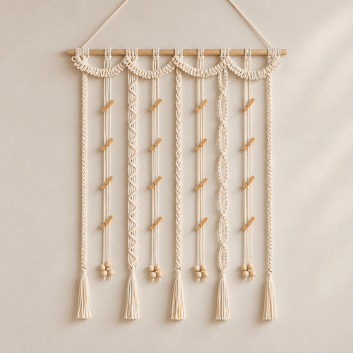 Freya - Macrame Woven Photo Display with 20 Clips