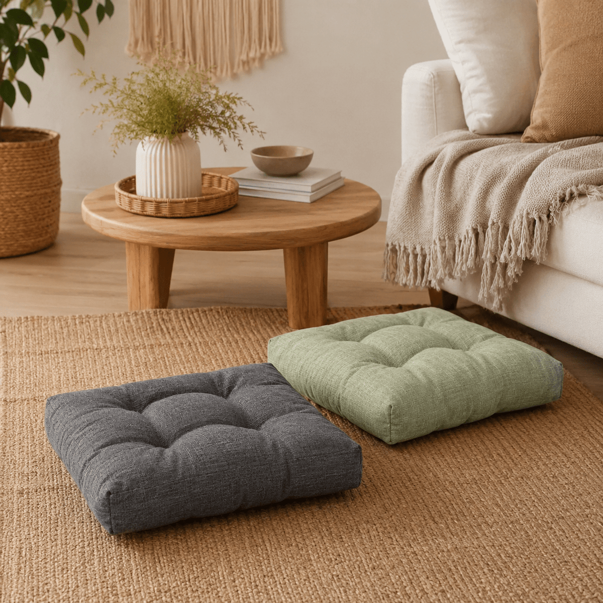 Noma - Tufted Square Floor Cushion - Urban Alcove