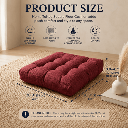 Noma - Tufted Square Floor Cushion - Urban Alcove